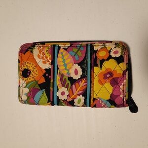 Vera Bradley Colorful Quilted Wallet with polka dot lining